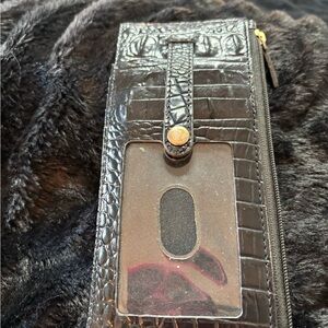 Brahmin Black Croc-Embossed Key & Card Holder